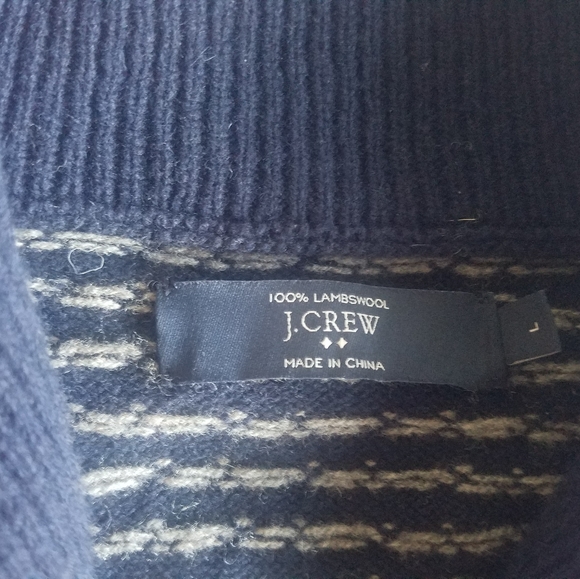 J Crew 100% Lambswool Cardigan Sweater Large Navy - Picture 5 of 6